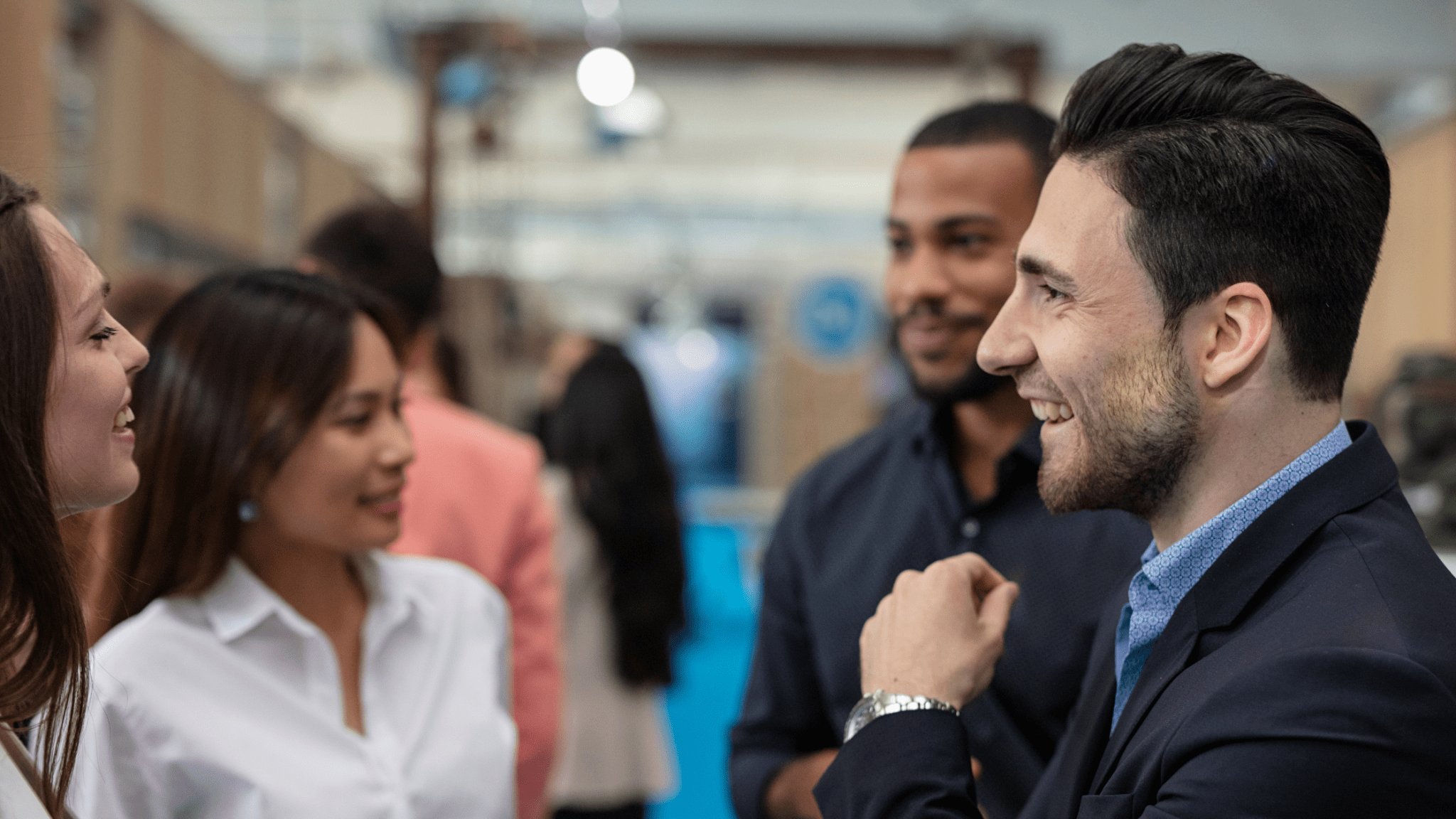 group of business professionals networking